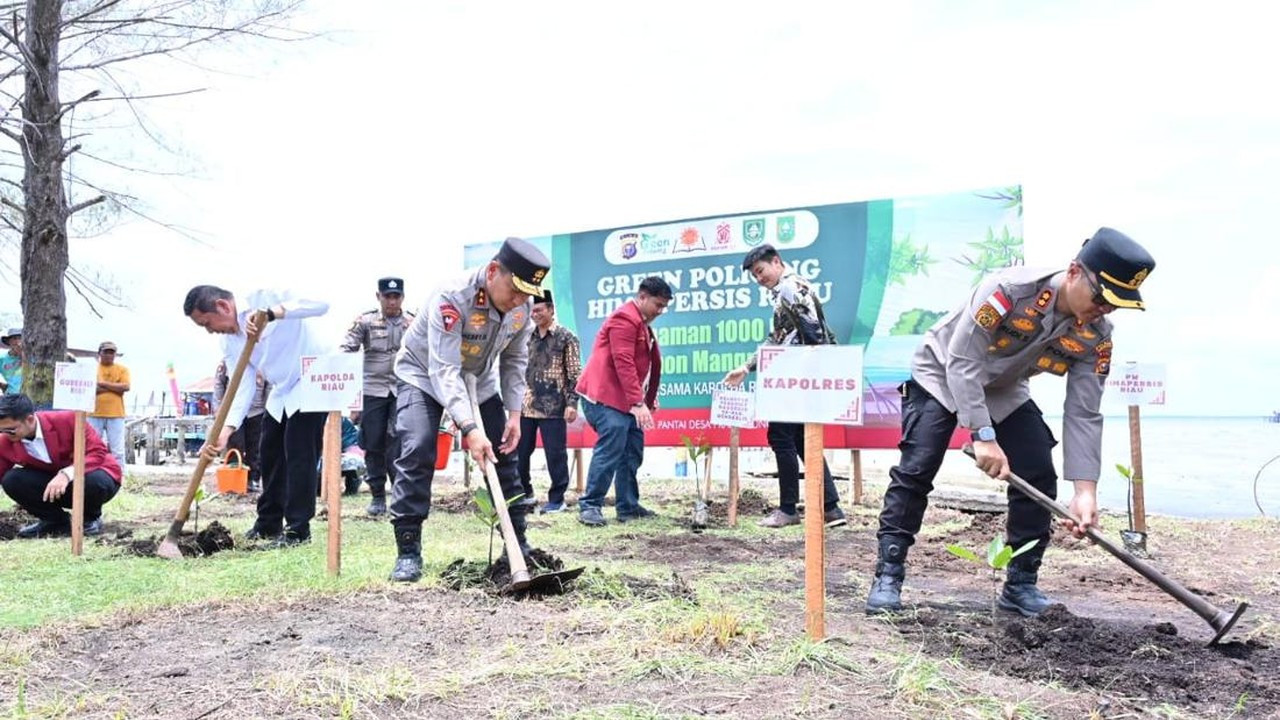 Kapolda Riau Bersama Mahasiswa Persis Tanam Ribuan Mangrove di Bengkalis Kapolda Riau Bersama Mahasiswa Persis Tanam Ribuan Mangrove di Bengkalis