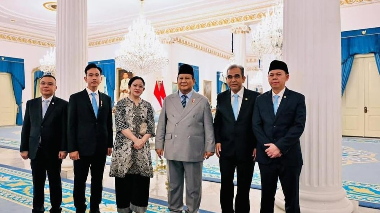 Momen Kompak Prabowo-Gibran Bareng Pimpinan Parlemen di Istana Negara