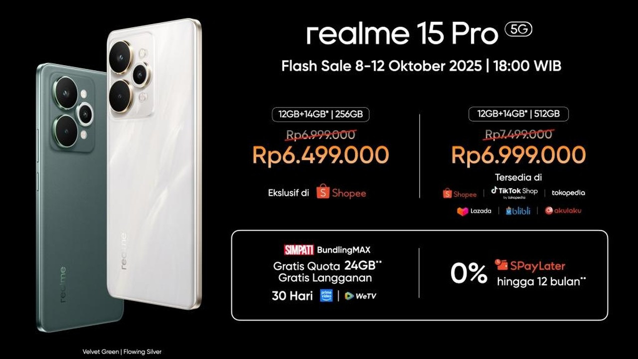 Realme 15 dan 15 Pro 5G Meluncur di Indonesia, Ini Harga dan Spesifikasinya