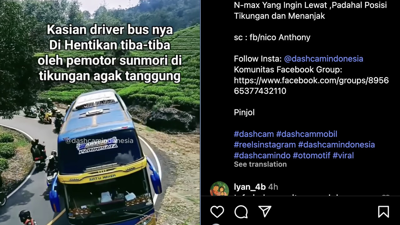Viral Pemotor Nmax Hadang Bus di Tikungan Ciwidey, Ini Permohonan Maafnya